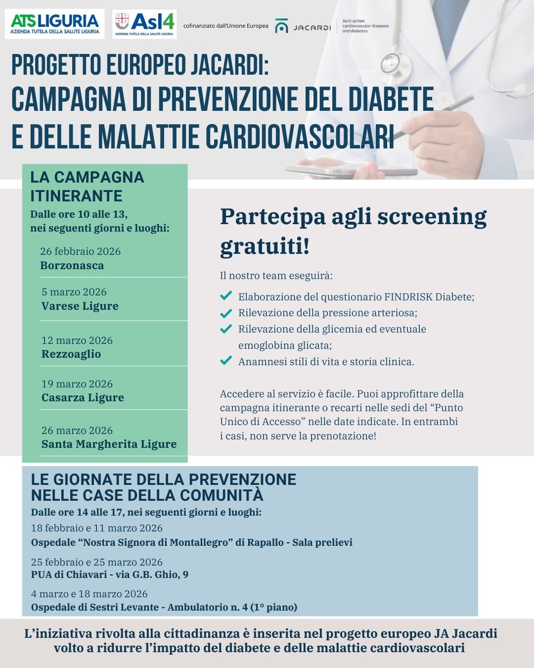 locandina campanga prevenzione diabete e malattie cardiovascolari